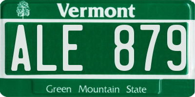 VT license plate ALE879