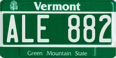 VT license plate ALE882