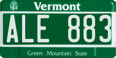 VT license plate ALE883