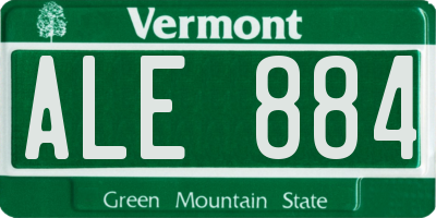 VT license plate ALE884
