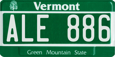 VT license plate ALE886
