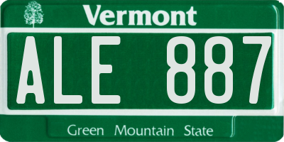 VT license plate ALE887