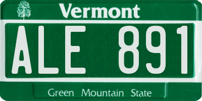 VT license plate ALE891