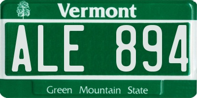 VT license plate ALE894