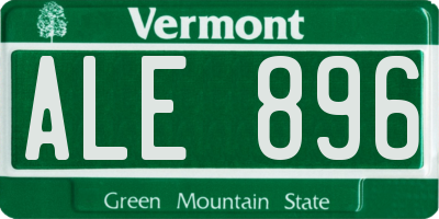 VT license plate ALE896