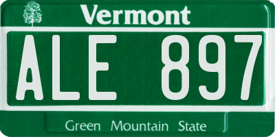 VT license plate ALE897