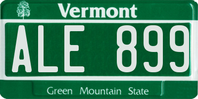VT license plate ALE899