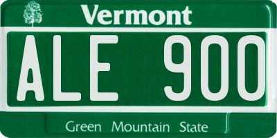 VT license plate ALE900