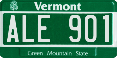 VT license plate ALE901