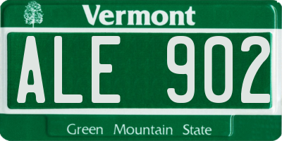 VT license plate ALE902