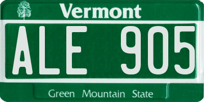 VT license plate ALE905