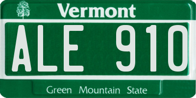 VT license plate ALE910