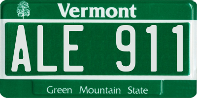VT license plate ALE911