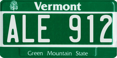 VT license plate ALE912
