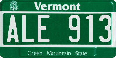 VT license plate ALE913
