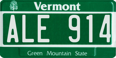 VT license plate ALE914