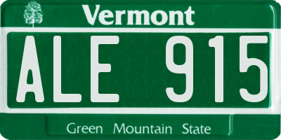 VT license plate ALE915