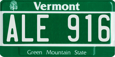 VT license plate ALE916