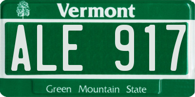 VT license plate ALE917