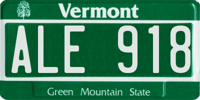 VT license plate ALE918
