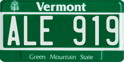 VT license plate ALE919