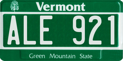 VT license plate ALE921