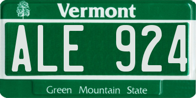 VT license plate ALE924