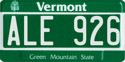VT license plate ALE926