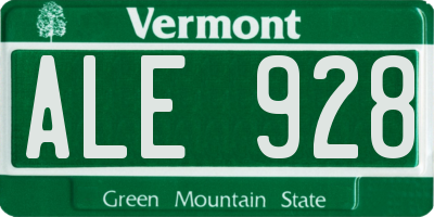VT license plate ALE928
