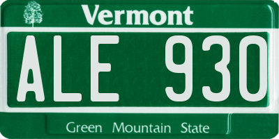 VT license plate ALE930