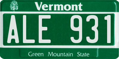 VT license plate ALE931