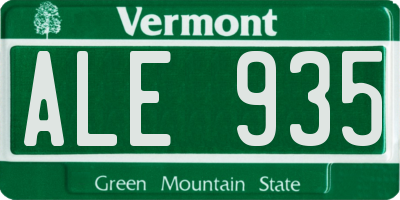 VT license plate ALE935