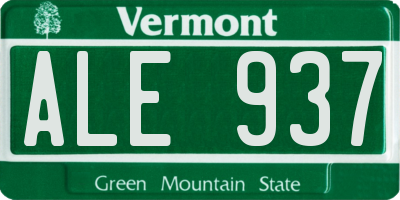 VT license plate ALE937