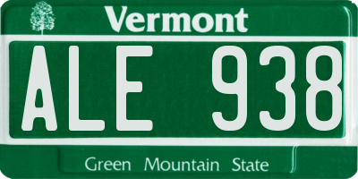 VT license plate ALE938