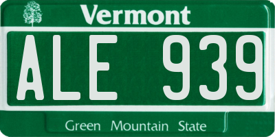 VT license plate ALE939