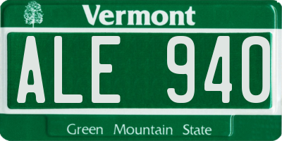 VT license plate ALE940