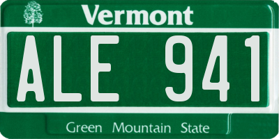 VT license plate ALE941