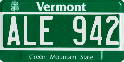 VT license plate ALE942