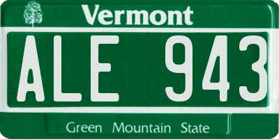 VT license plate ALE943