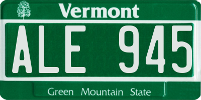 VT license plate ALE945