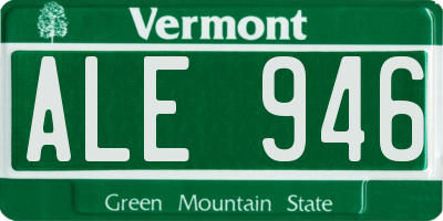 VT license plate ALE946