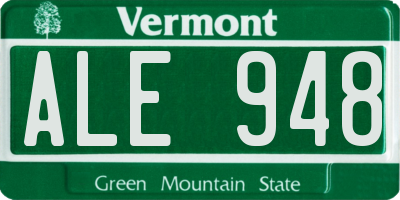 VT license plate ALE948