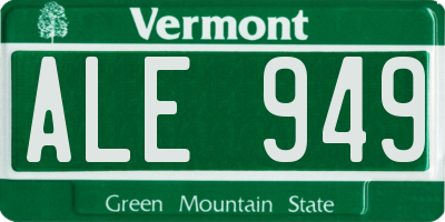 VT license plate ALE949
