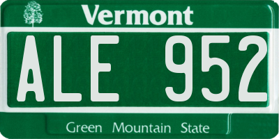 VT license plate ALE952