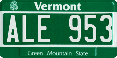 VT license plate ALE953