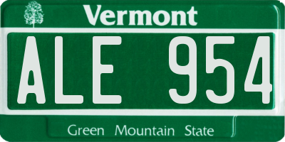 VT license plate ALE954