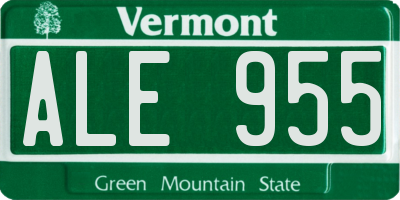 VT license plate ALE955