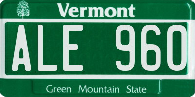 VT license plate ALE960