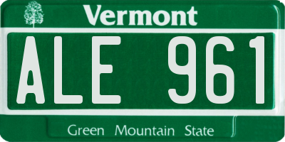 VT license plate ALE961