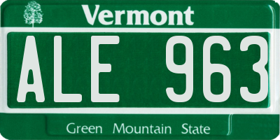 VT license plate ALE963